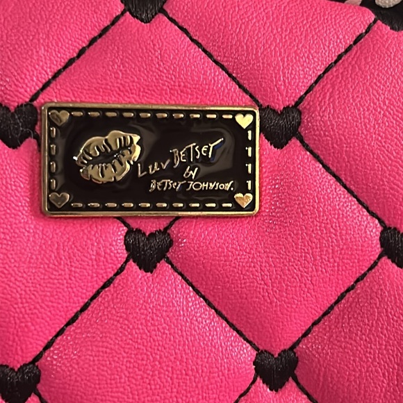 Betsey Johnson Pink Fuchsia Quilted Faux Leather Backpack Purse W/Panda Plush - Picture 4 of 8